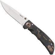Spartan Harsey Folder 3.25 SF10C-BL-PL, Stonewashed CPM MagnaCut, Plague Doctor Black/Bronze Anodized Titanium zakmes