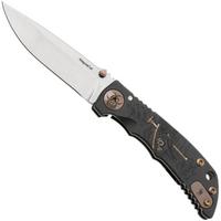 Image pour Spartan Harsey Folder 3.25 SF10C-BL-PL, Stonewashed CPM MagnaCut, Plague Doctor Black/Bronze Anodized Titanium couteau de poche