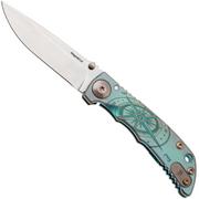 Spartan Harsey Folder 3.25 SF10C-COMPASS, Stonewashed CPM MagnaCut, Compass Green/Bronze Anodized Titanium zakmes