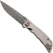 Spartan Harsey Folder 3.25 SF10DMBZ, Damascus, Silver/Bronze/Gold Titanium zakmes
