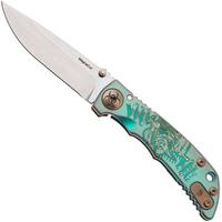 Image pour Spartan Harsey Folder 3.25 SF10SWBL-PL-DOC-GR, Stonewashed CPM MagnaCut, Plague Doctor Green/Bronze Anodized Titanium couteau de poche