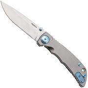Spartan Harsey Folder 3.25 SF10SWBL, Stonewashed CPM MagnaCut, Blue/Silver Titanium zakmes