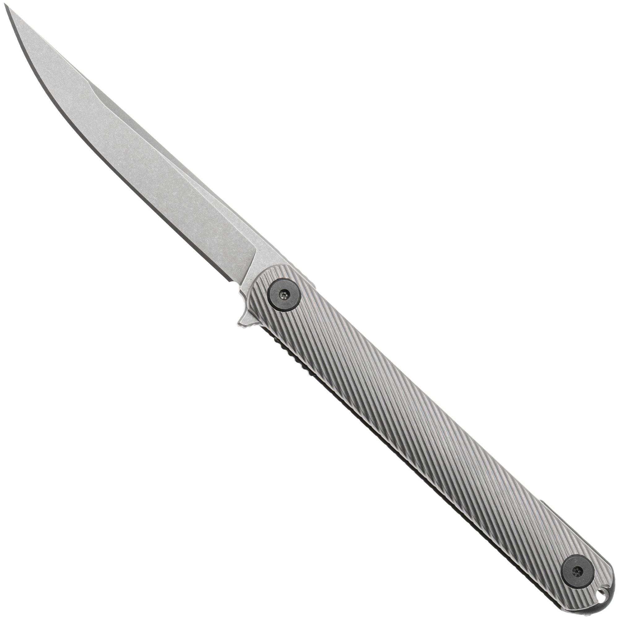 Spartan Blades Nemec Folder SFBL12TI Stonewashed CPM S35VN, Satin Titanium, couteau de poche, Ondřej Němec design