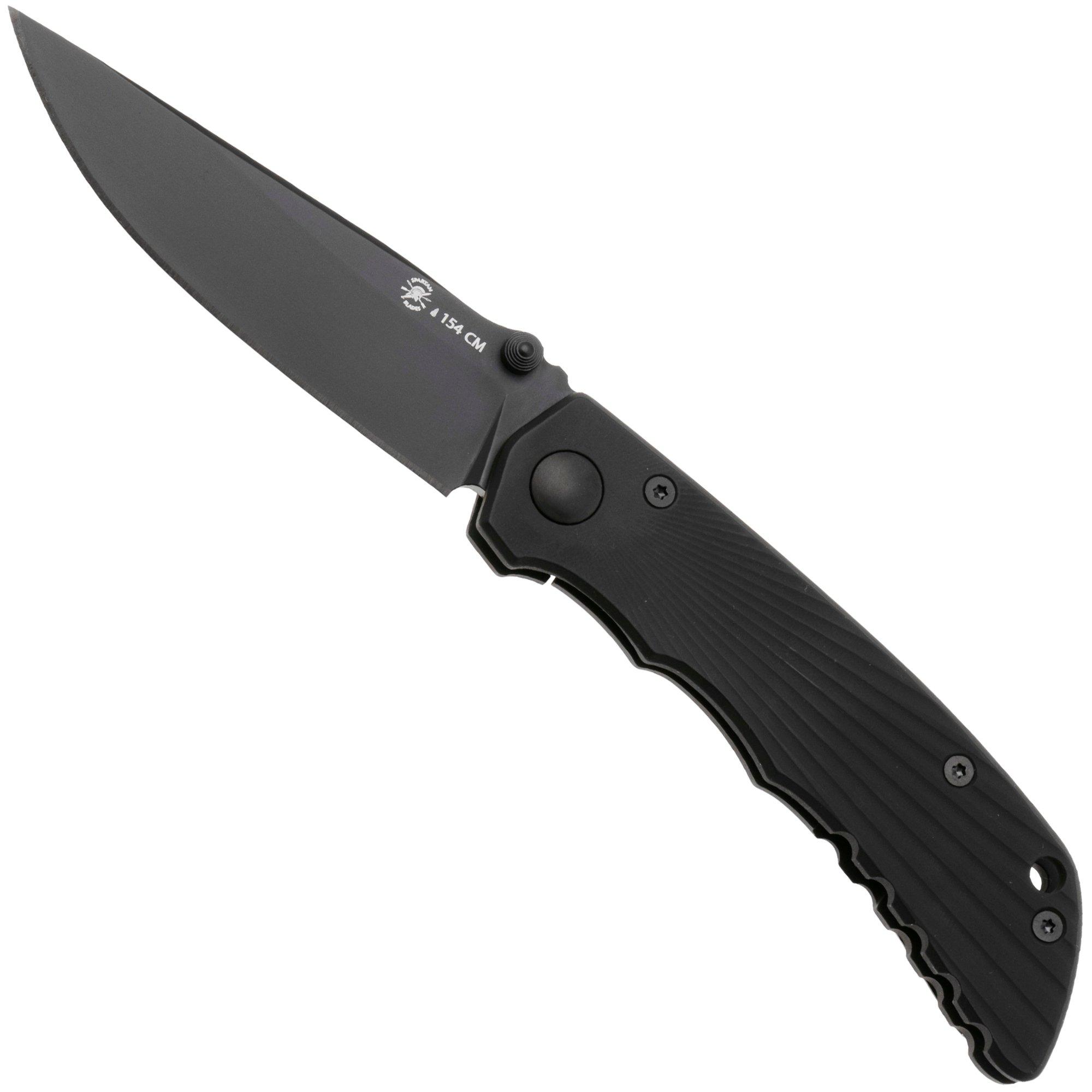 Spartan Harsey Folder 3.25 Talos II SFBL13BKBK, Black Ti Nitride 154CM, Black Starburst Aluminum pocket knife