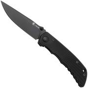 Spartan Harsey Folder 3.25 Talos II SFBL13BKBK, Black Ti Nitride 154CM, Black Starburst Aluminum zakmes