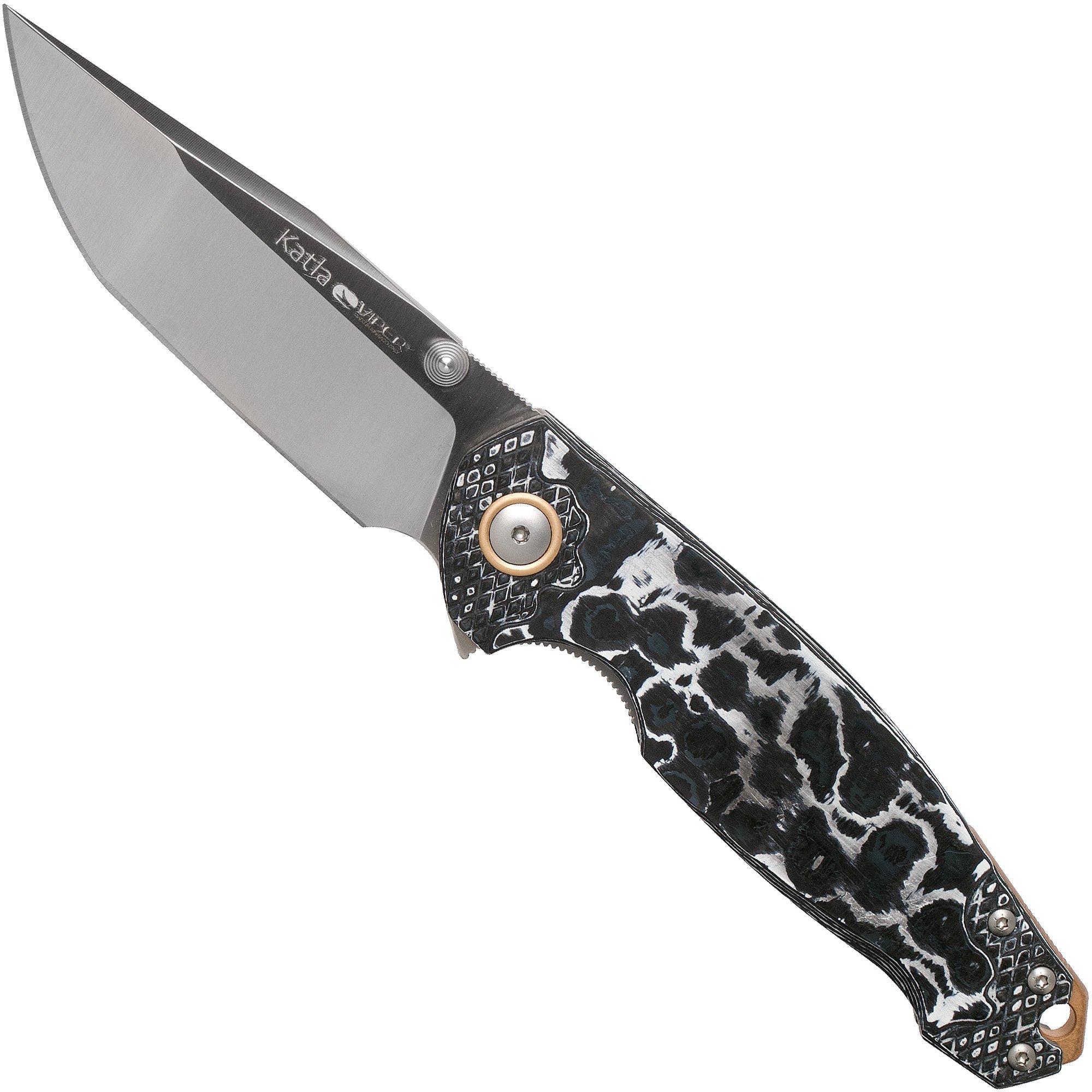 Viper Katla V5980FWS3D 3D White Storm Carbonfiber, Jesper Voxnaes design, couteau de poche Knivesandtools Exclusive