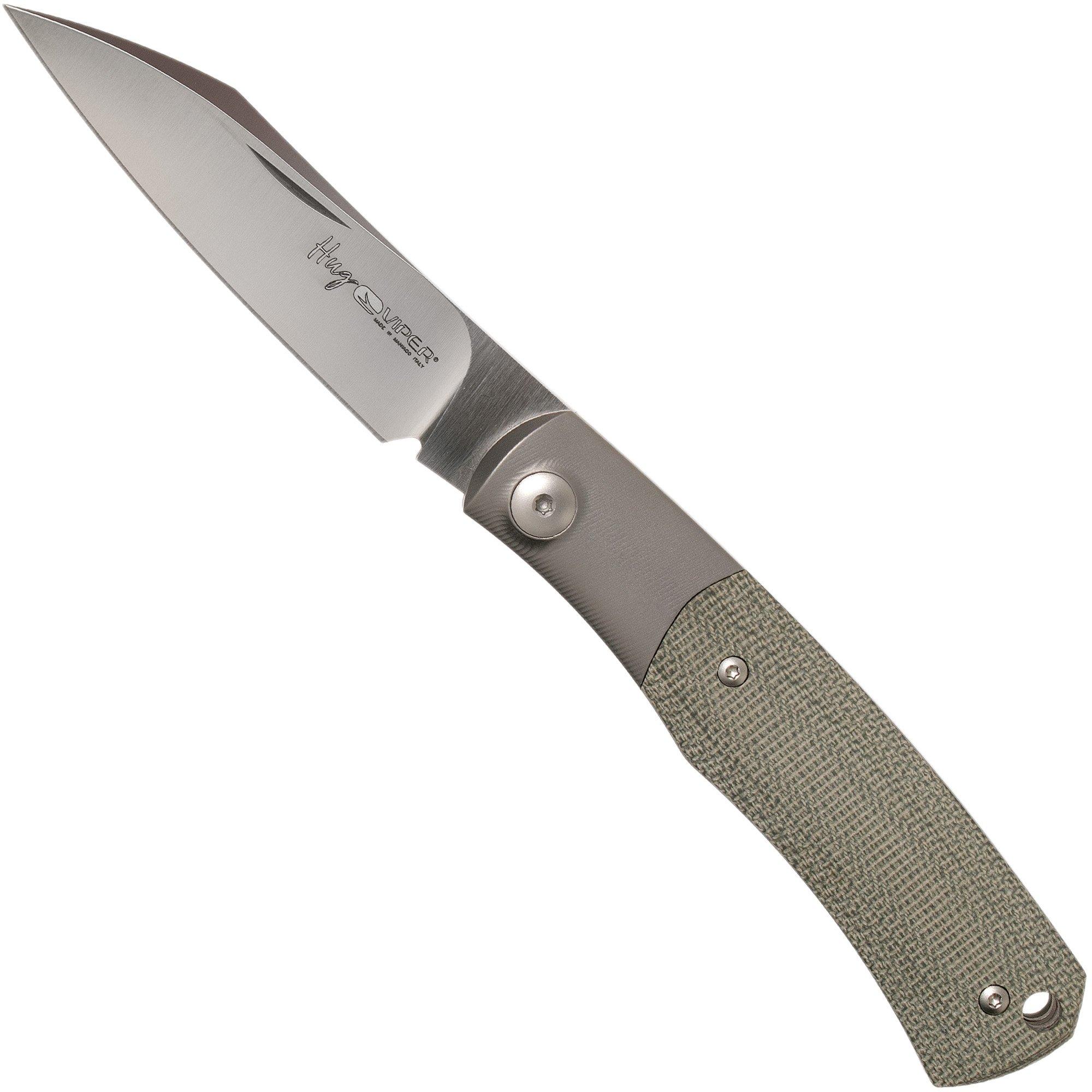 Viper Hug V5992CG grünes Canvas Micarta Taschenmesser, Sacha Thiel Design