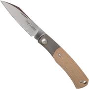 Viper Hug V5992CN Natural Canvas Micarta zakmes, Sacha Thiel design