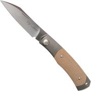 Viper Hug 2 V5994CN Natural Canvas Micarta pocket knife, Sacha Thiel design