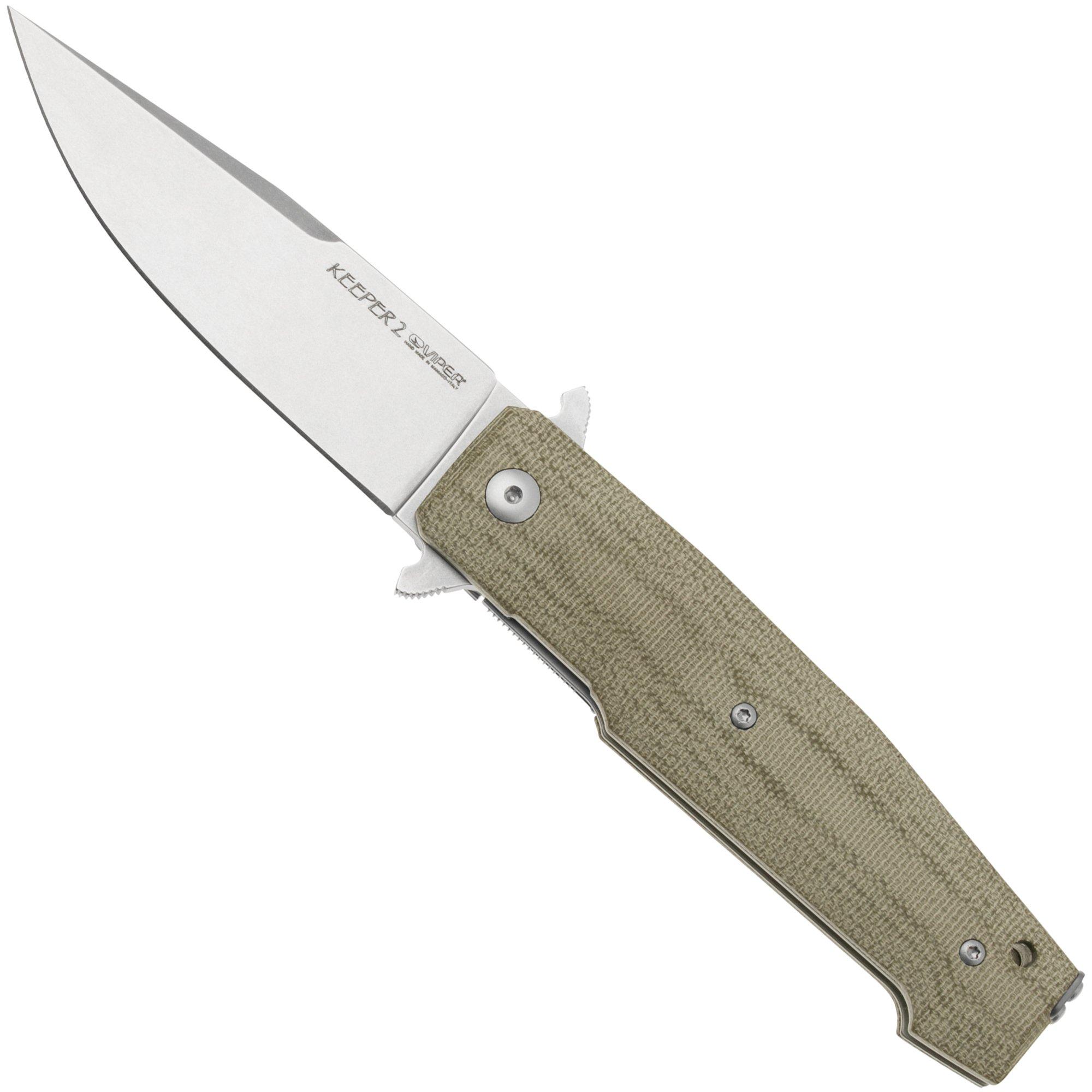 Nóż składany Viper Keeper 2 V6000CG Stonewashed Elmax, Green Canvas Micarta