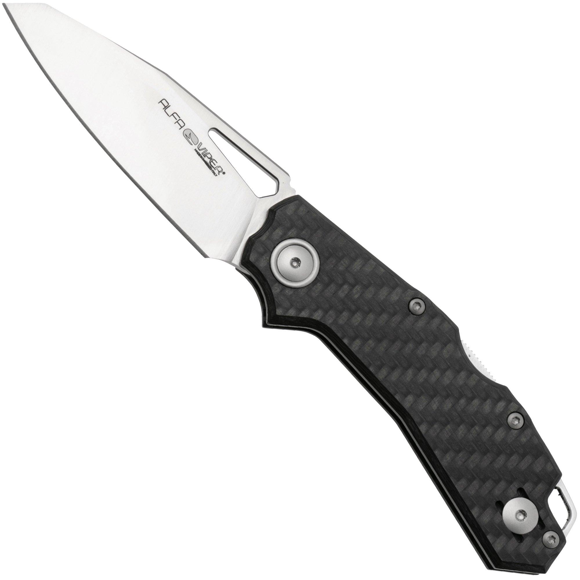 Nóż składany Viper Alfa V6020FC, Satin CPM MagnaCut, Grey/Black Carbon Fiber, projekt Simone Tonolli