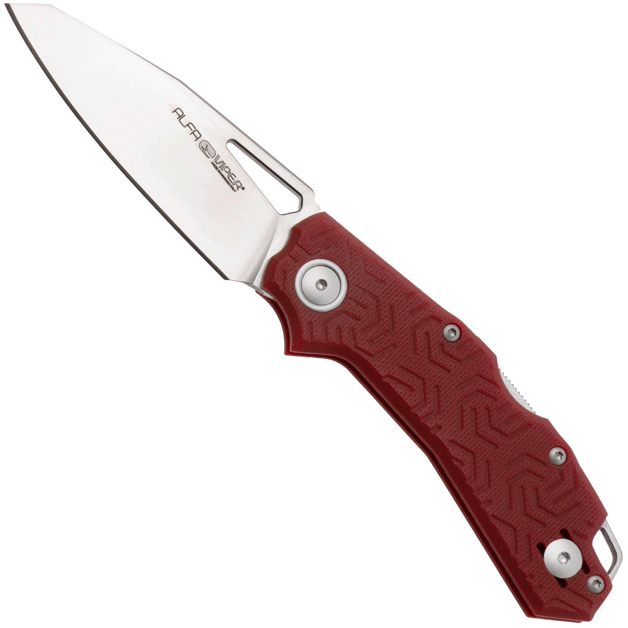 Viper Alfa V6020GR3D, Satin CPM MagnaCut, Red 3D Textured G10 coltello da tasca, Simone Tonolli design