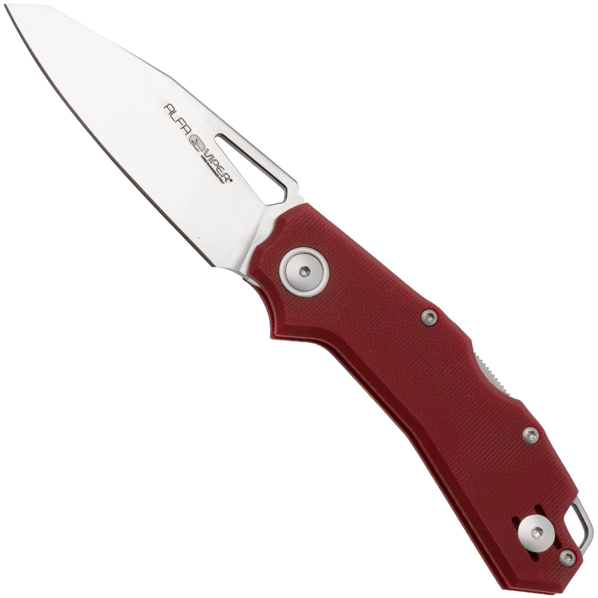 Viper Alfa V6020GR, Satin CPM MagnaCut, Red G10 Taschenmesser, Simone Tonolli Design