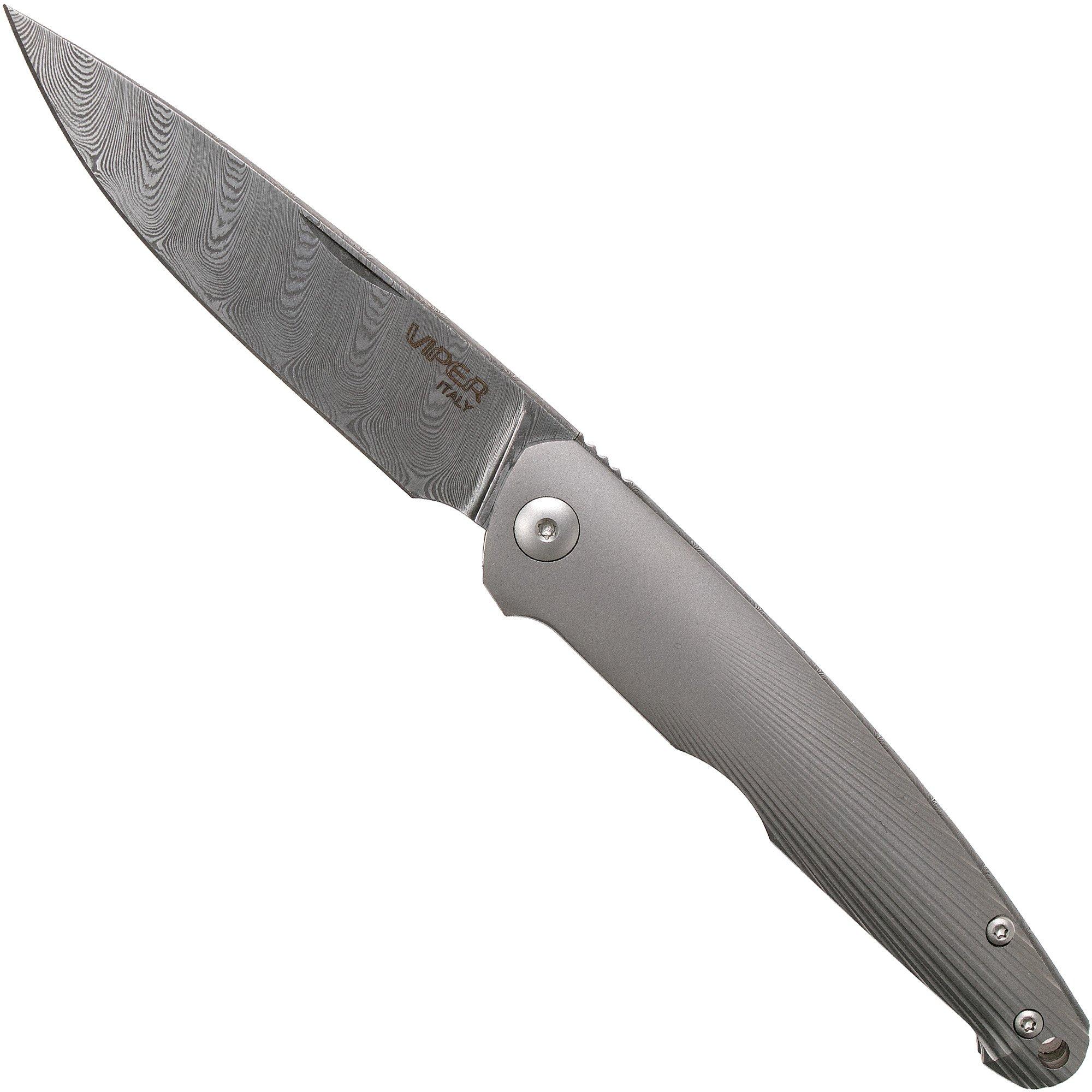 Nóż składany Viper Key VA5976D3TI Damascus Titanium, projekt Jesper Voxnaes