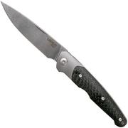 Viper Key VA5978FCB Bolster Damascus Copper Carbon fibre pocket knife