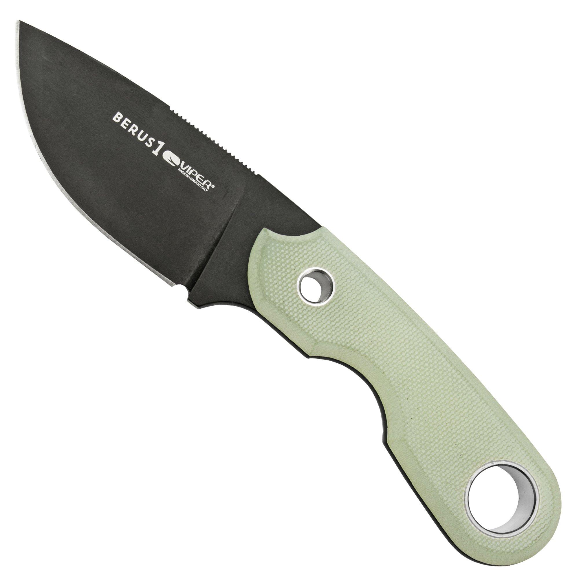 Nóż z głownią stałą Viper Berus 1 VT4012DGJ M390 PVD Black, Natural G10, projekt Rumici