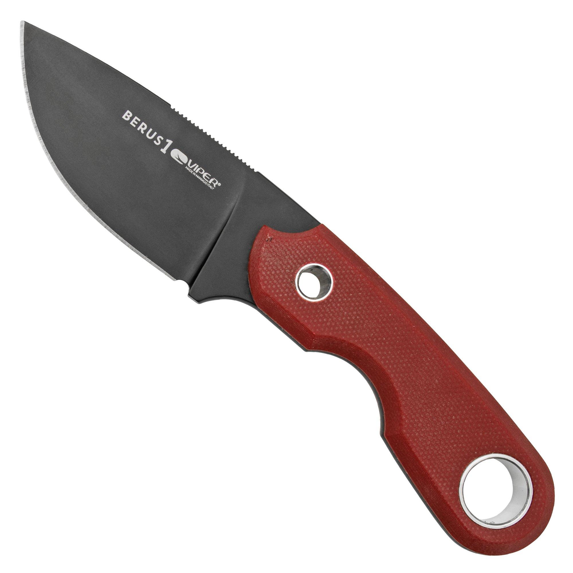 Nóż z głownią stałą Viper Berus 1 VT4012DGR M390 PVD Black, Red G10, projekt Rumici