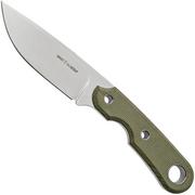 Viper Basic 1 VT4026CG MagnaCut Drop Point Satin, Green Canvas Micarta, vaststaand mes