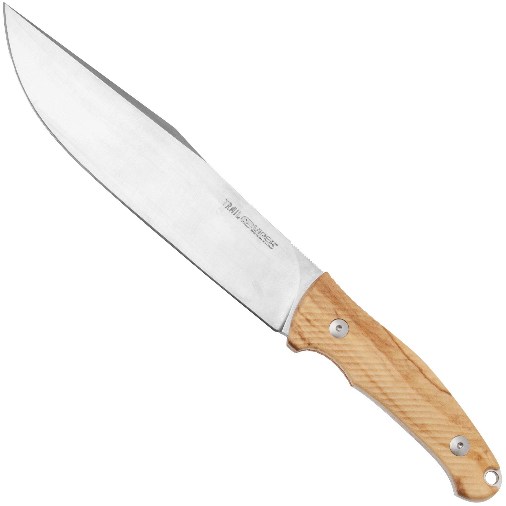 Nóż z głownią stałą Viper Trail VT4068UL Satin N690, Olive Wood, projekt Jens Anso
