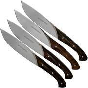 Viper Fiorentina steak knife set ziricote wood 4-piece, VT7500-04ZI
