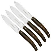 Viper Costata VT7502-04ZI, Juego de cuchillos de carne de 4 piezas, madera de ziricote