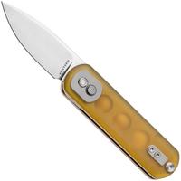 Afbeelding voor Vosteed Corgi Pup A0723 Satin S35VN, Amber PEI, zakmes, Yue Dong design