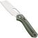 Afbeelding voor Vosteed Kroc A1803 Stonewashed S35VN, Green Aluminum & Carbon Fiber, zakmes