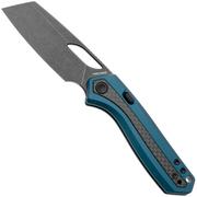 Afbeelding voor Vosteed Kroc A1804 Blackwashed S35VN, Blue Aluminum & Carbon Fiber, zakmes