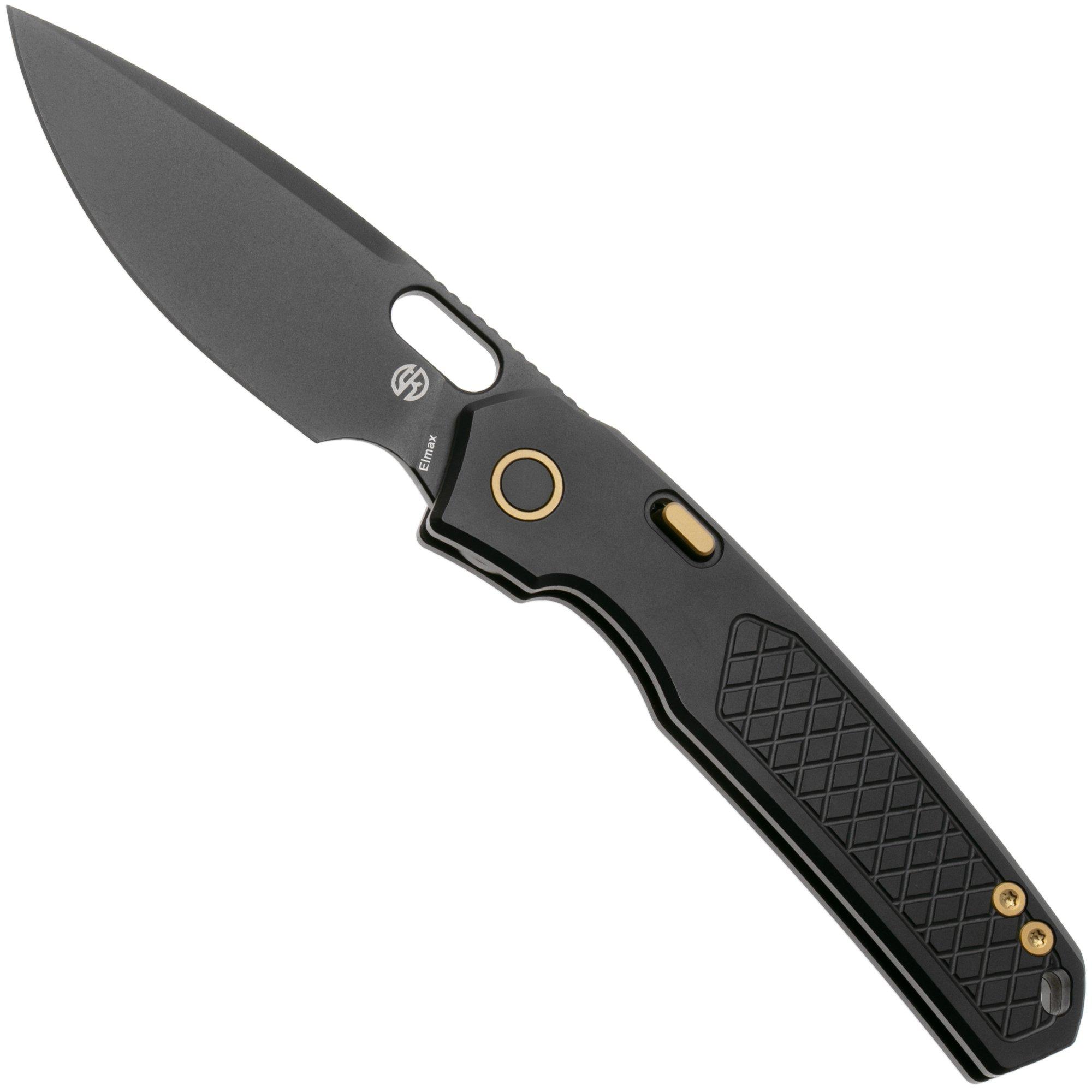 Vosteed Psyop A2201 Blackwashed Elmax, Black Titanium, Taschenmesser, Tuffknives Design