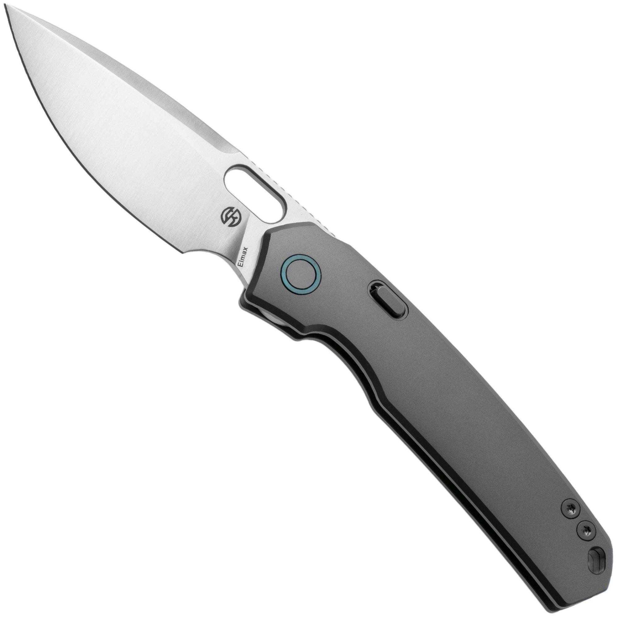 Vosteed Psyop A2204 Satin Elmax, Smooth Titanium, zakmes, Tuffknives design