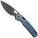 Afbeelding voor Vosteed Psyop A2205 Blackwashed Elmax, Blue Titanium, zakmes, Tuffknives design