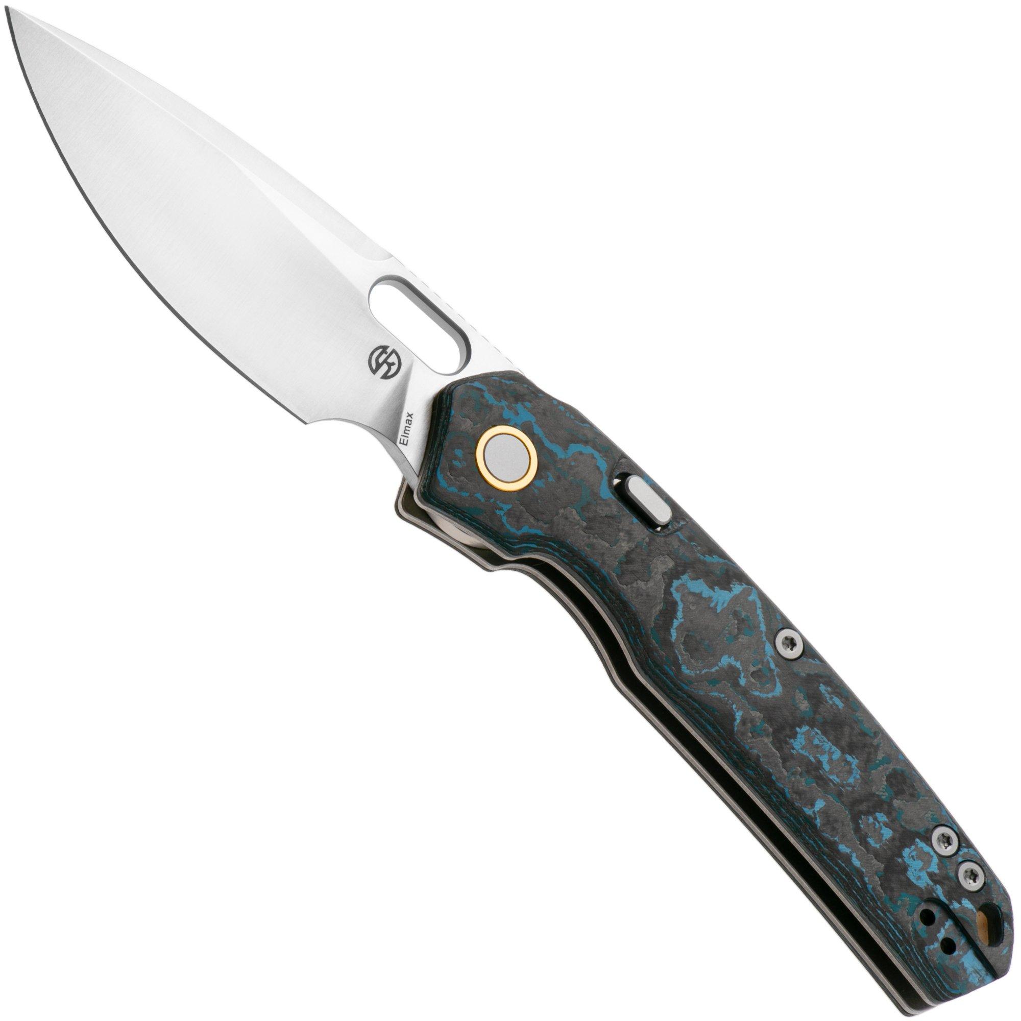 Vosteed Psyop A2208 Satin Elmax, Arctic Storm FatCarbon, couteau de poche, Tuffknives design
