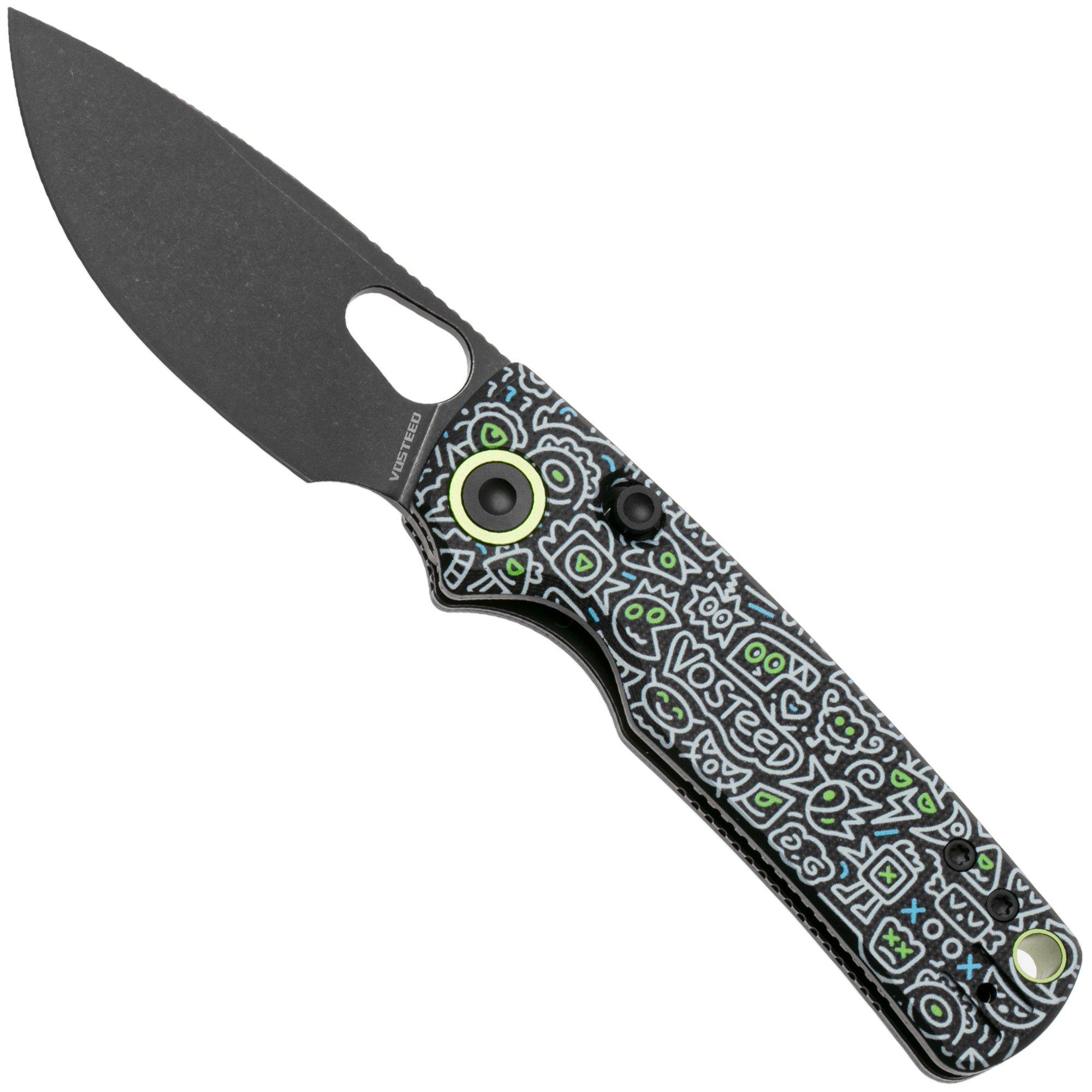 Vosteed Porcupine A2619 Blackwashed 14C28N, Black Doodle G10, zakmes, Yue Dong design