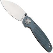 Afbeelding voor Vosteed Shilin Cutter A2805 Stonewashed Elmax, Gray Aluminum, zakmes, Yue Dong design