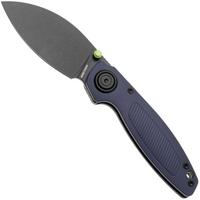 Afbeelding voor Vosteed Shilin Cutter A2806 Blackwashed Elmax, Purple Aluminum, zakmes, Yue Dong design