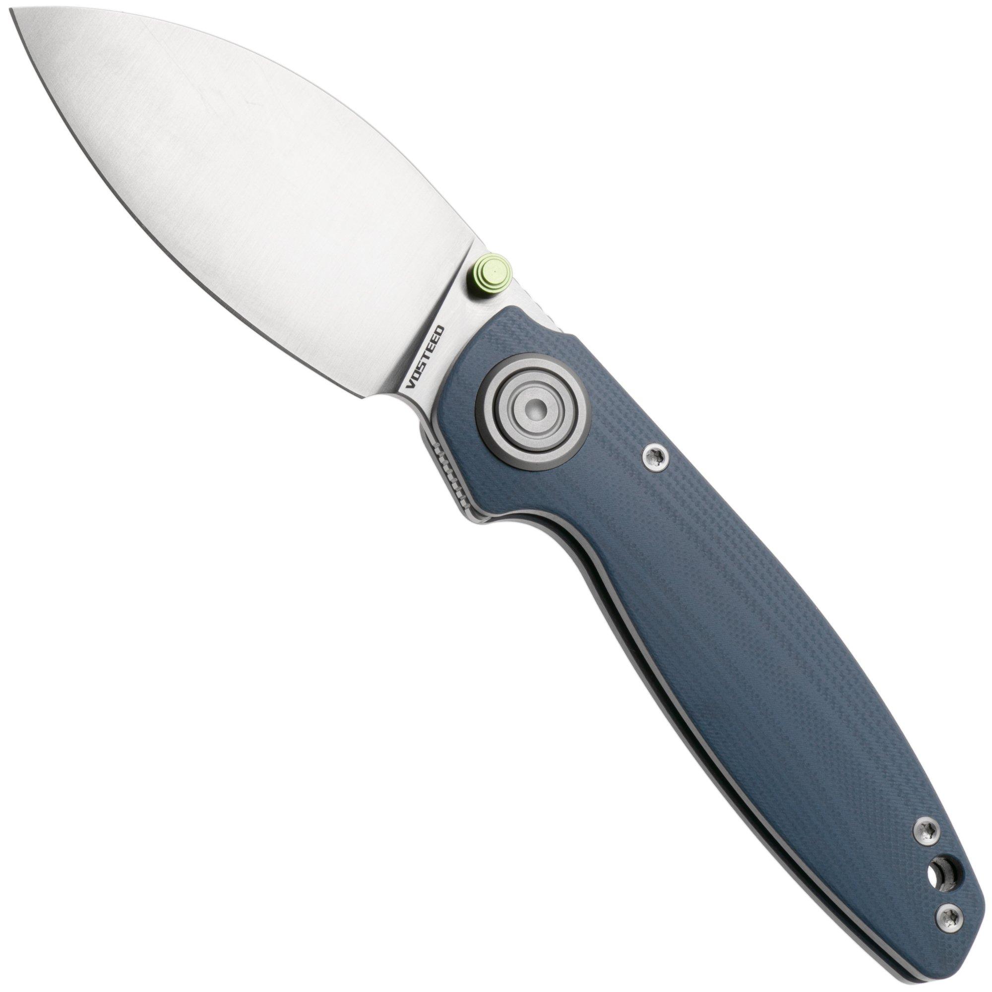 Vosteed Shilin Cutter A2809 Satin 154CM, Blue G10, zakmes, Yue Dong design