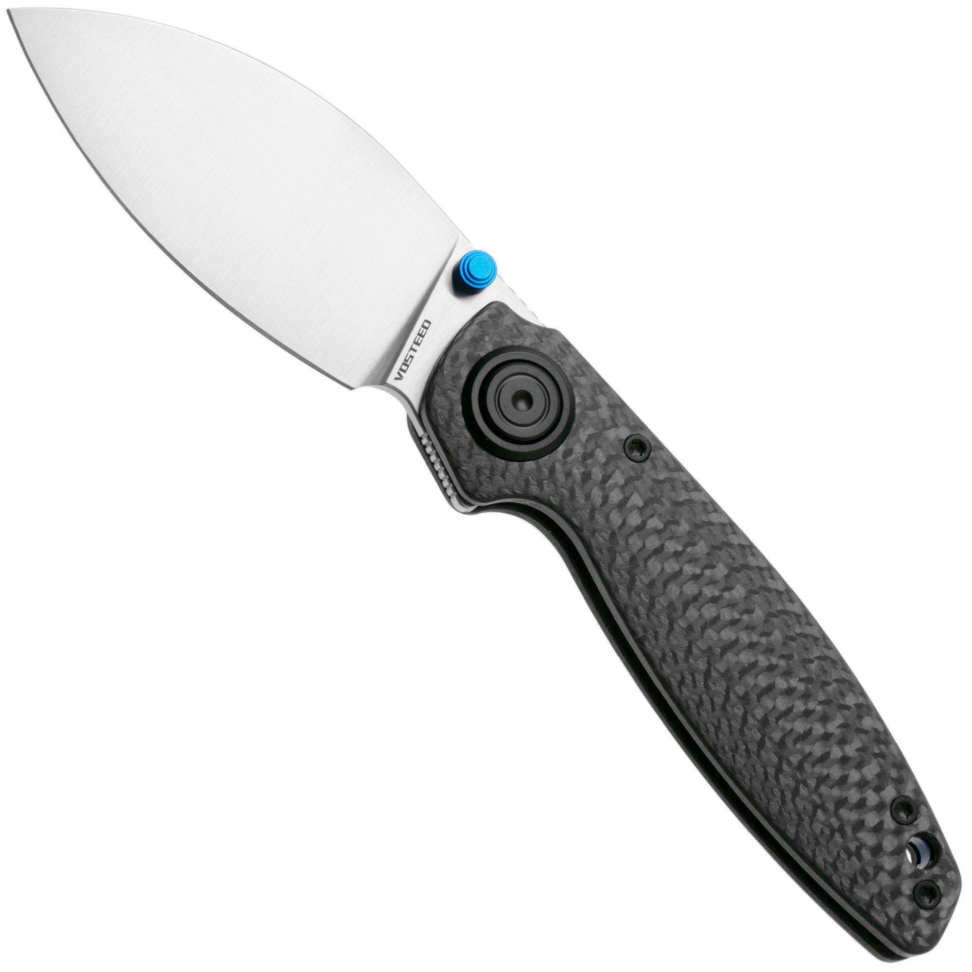 Vosteed Shilin Cutter A2810 Satin Elmax, Black Carbon Fiber, zakmes, Yue Dong design