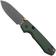 Afbeelding voor Vosteed Raccoon A2901 Blackwashed 14C28N, Green Micarta, zakmes, Yue Dong design