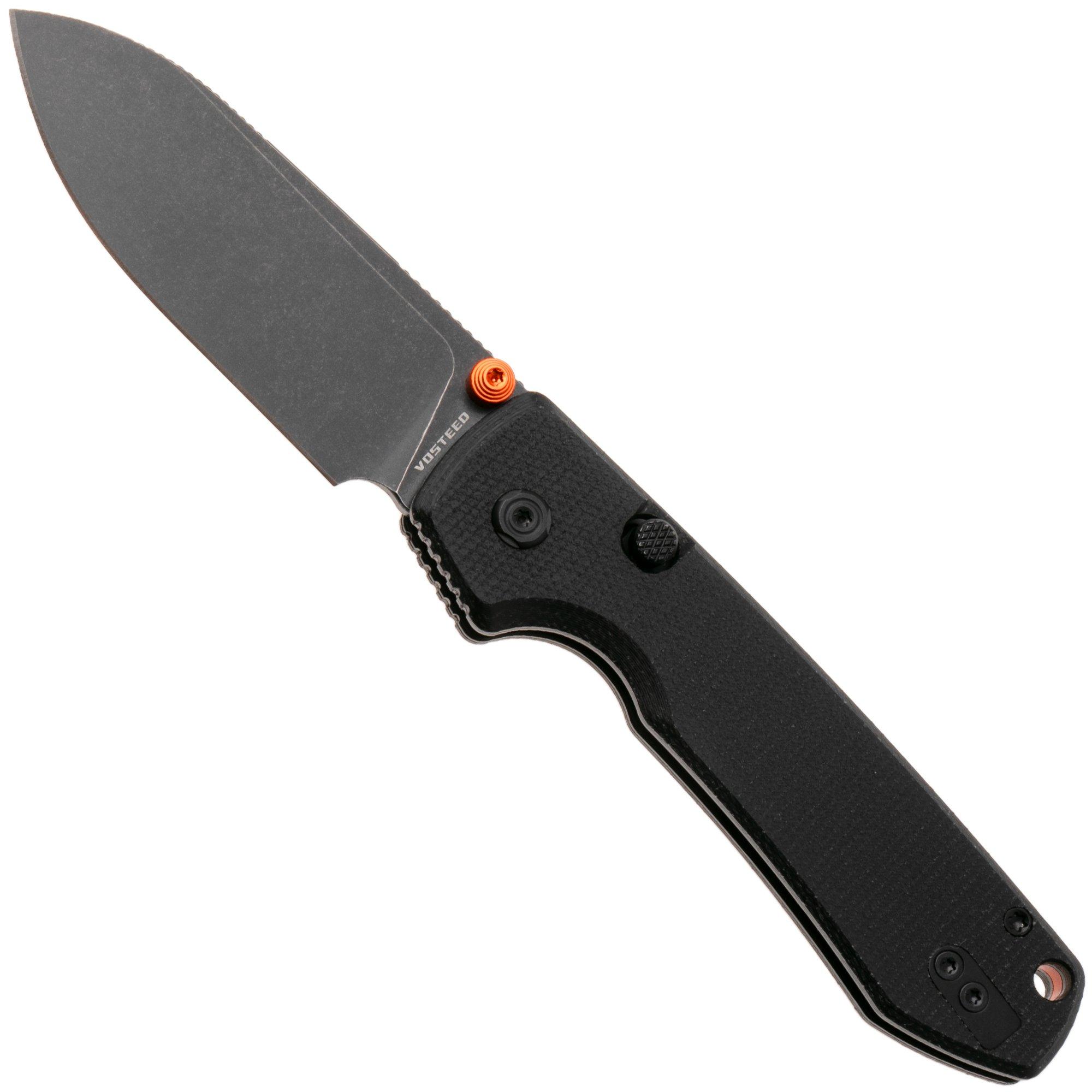 Vosteed Raccoon A2902 Blackwashed 14C28N, Black Micarta, zakmes, Yue Dong design