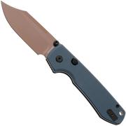 Afbeelding voor Vosteed Raccoon A2909 Cooper Dune PVD 14C28N, Dark Blue G10, zakmes, Yue Dong design