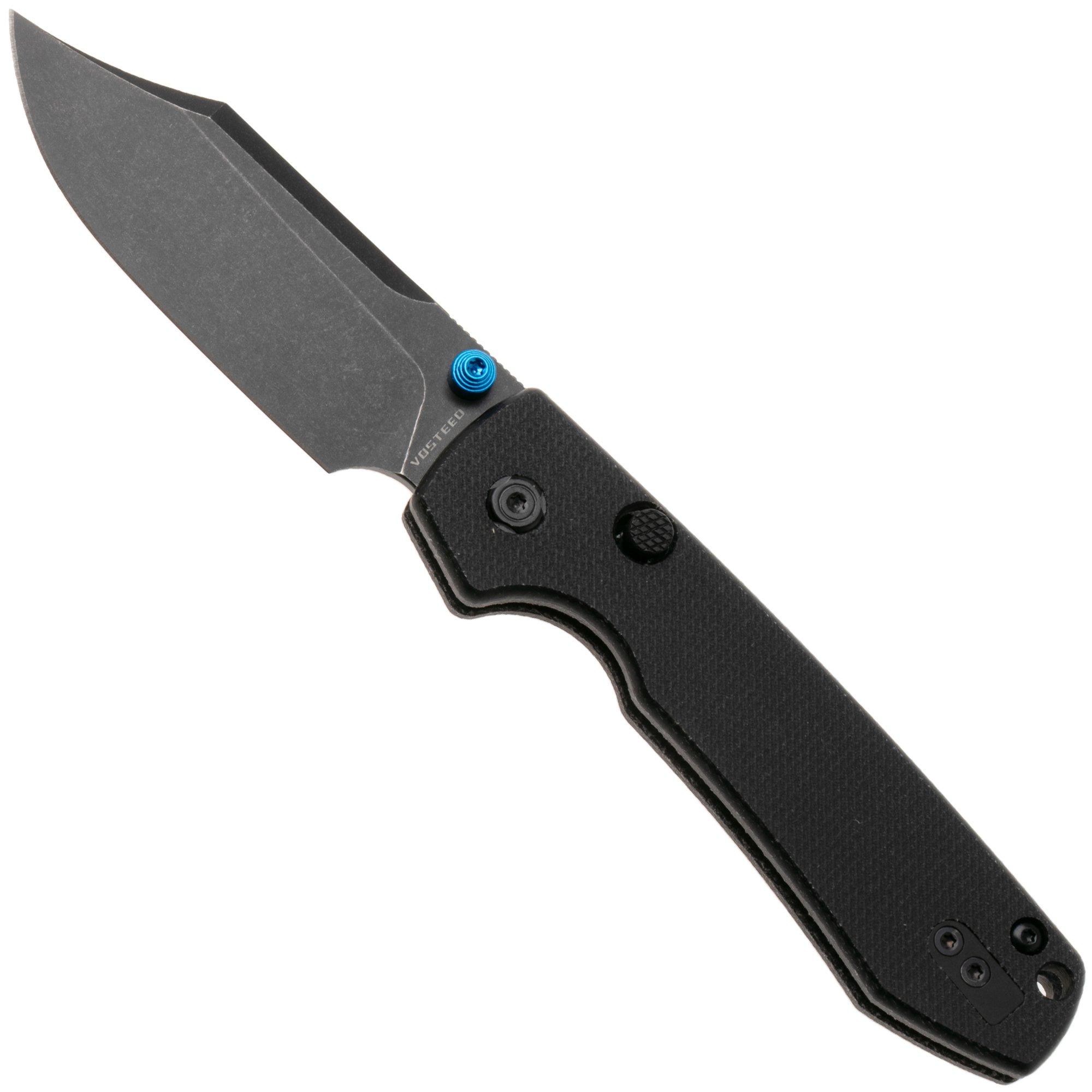 Vosteed Raccoon A2910 Blackwashed 14C28N, Black Micarta, zakmes, Yue Dong design