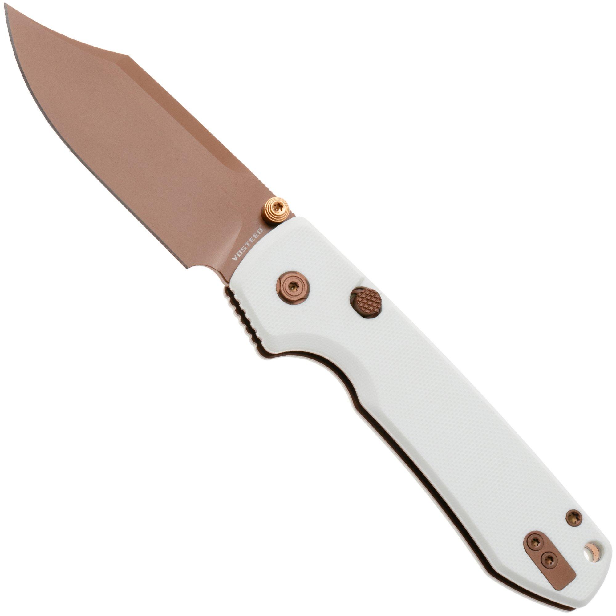 Vosteed Raccoon A2925 Copper Dune PVD, White G10, zakmes, Yue Dong design