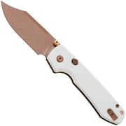 Afbeelding voor Vosteed Raccoon A2925 Copper Dune PVD, White G10, zakmes, Yue Dong design