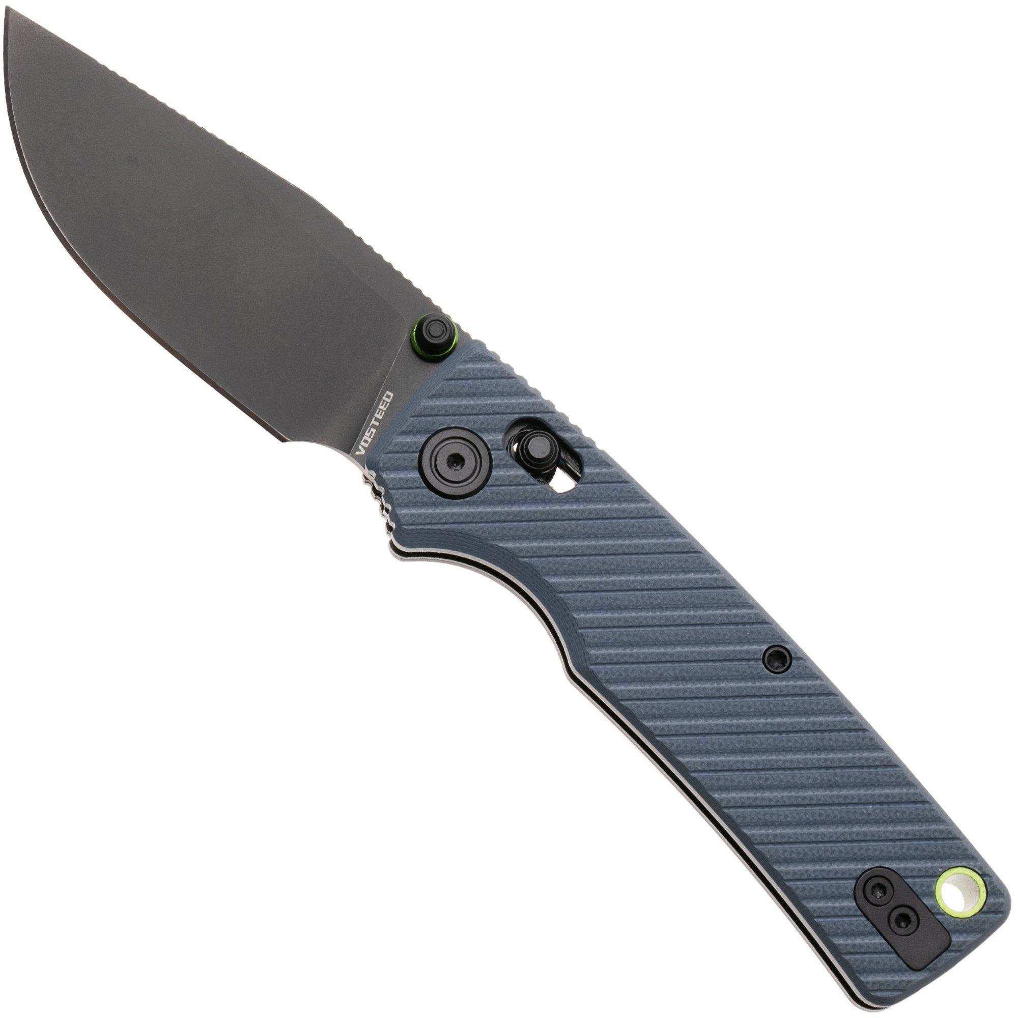 Vosteed Porcupine ModSwap A3102 Blackwashed 154CM, Blue G10, zakmes, Yue Dong design