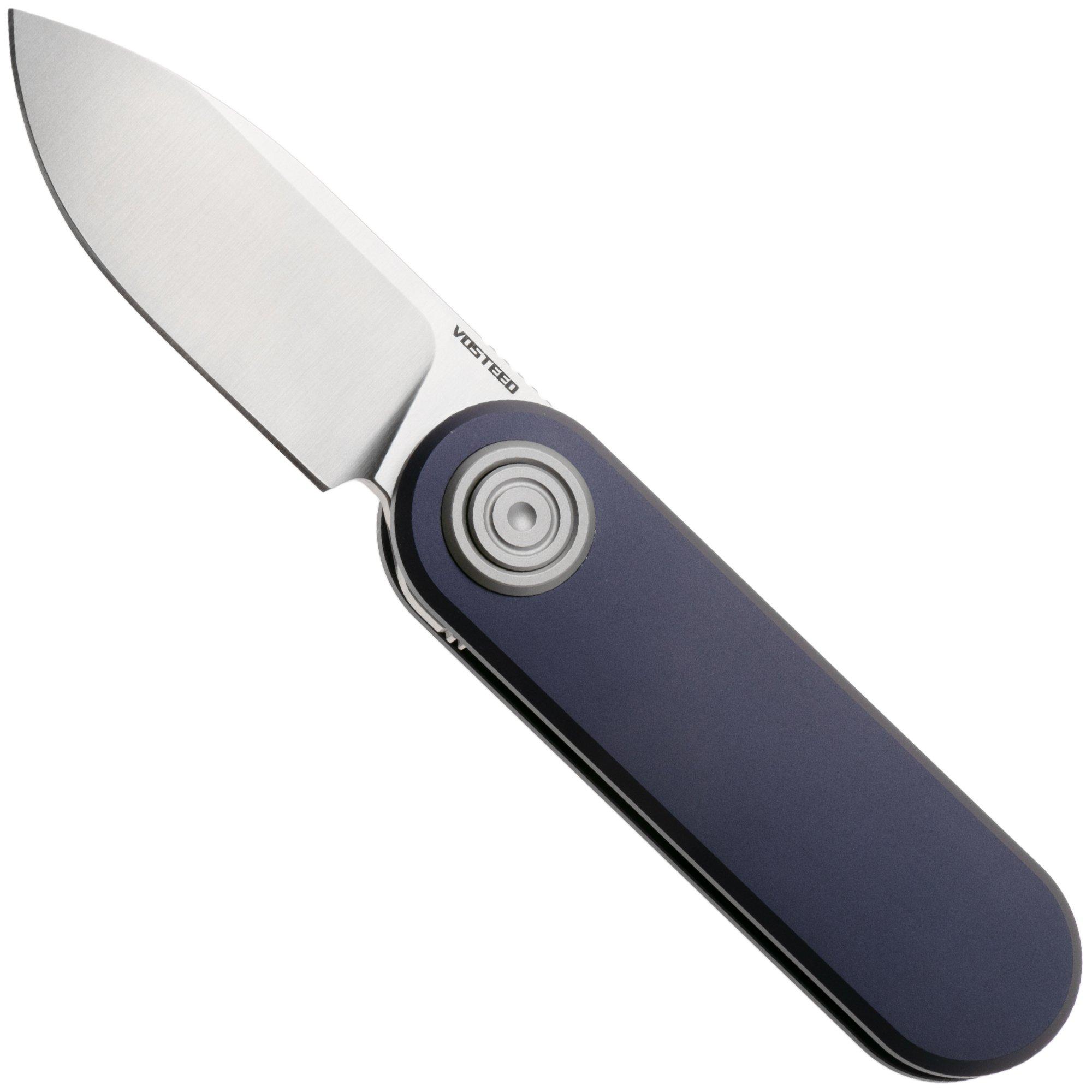 Vosteed Corgi V A3713 Satin 14C28N, Dark Slate Blue Aluminum, zakmes, Yue Dong design