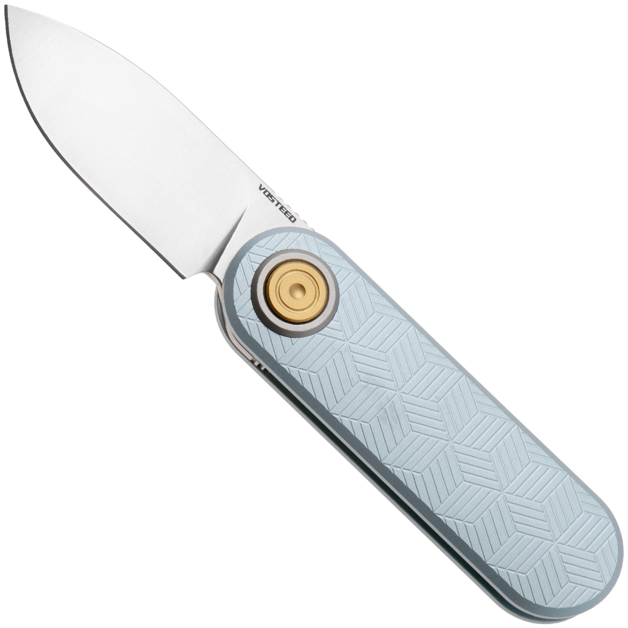 Vosteed Corgi V A3725 Satin 14C28N, Macaron Blue Aluminum, zakmes, Yue Dong design