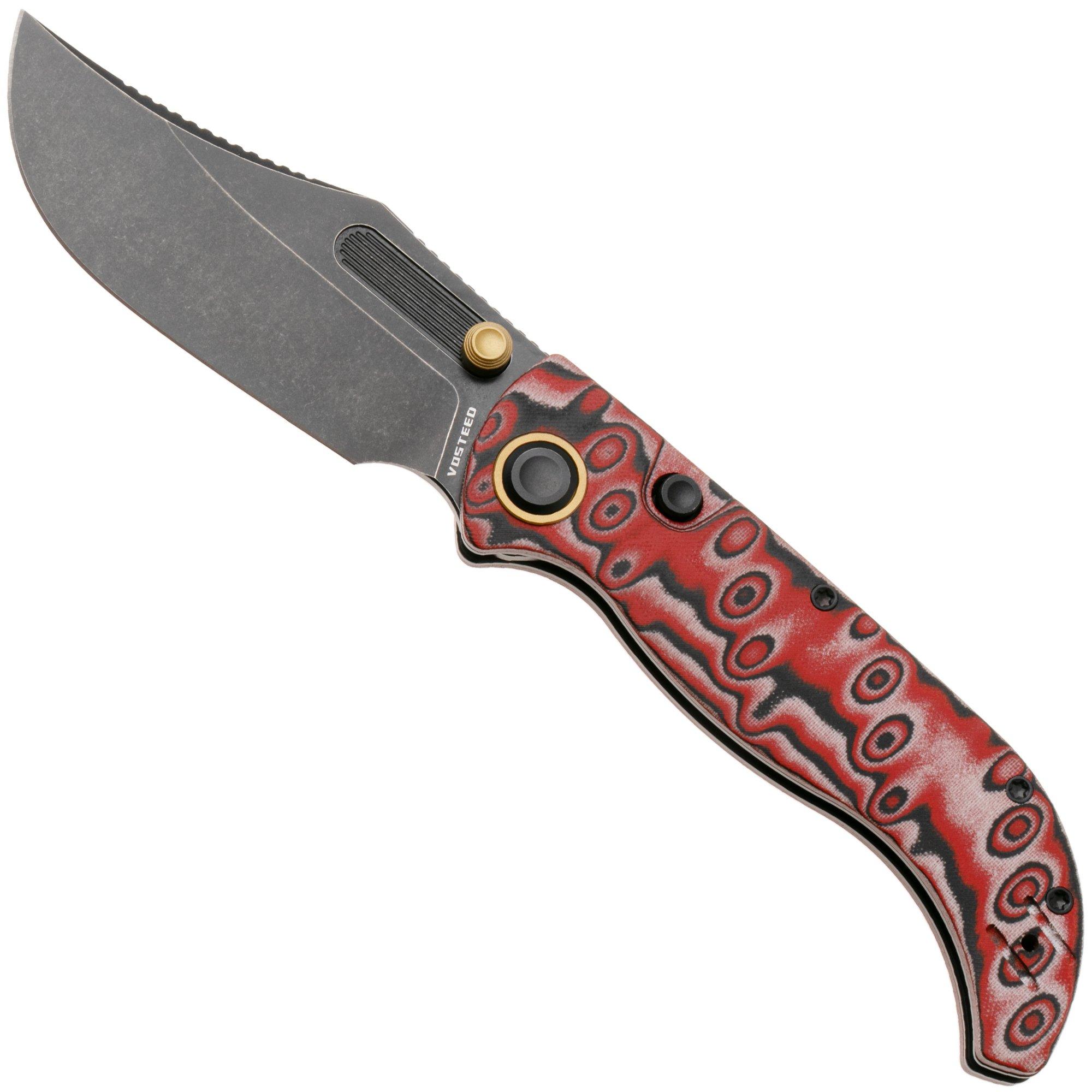Vosteed Naga A3905 Blackwashed S35VN, Scarlet Void Micarta, zakmes
