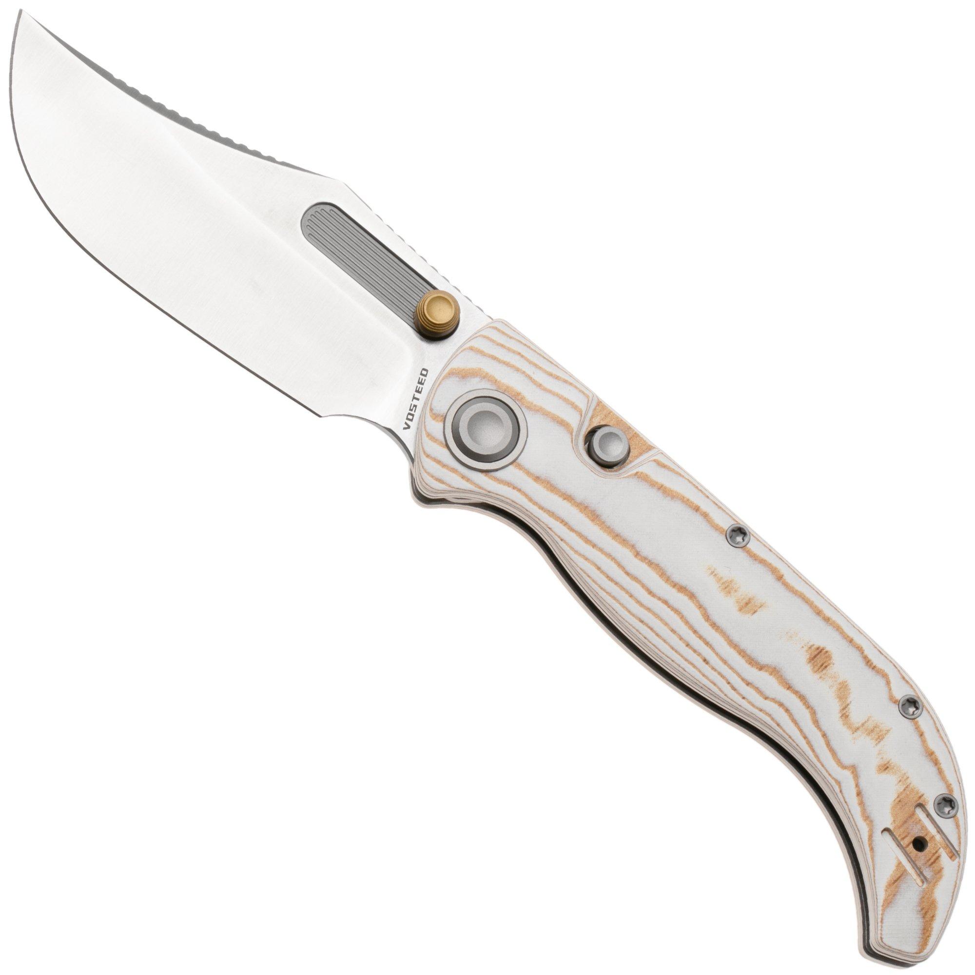 Vosteed Naga A3906 Satin S35VN, Bamboo Micarta Ivory Drift, zakmes