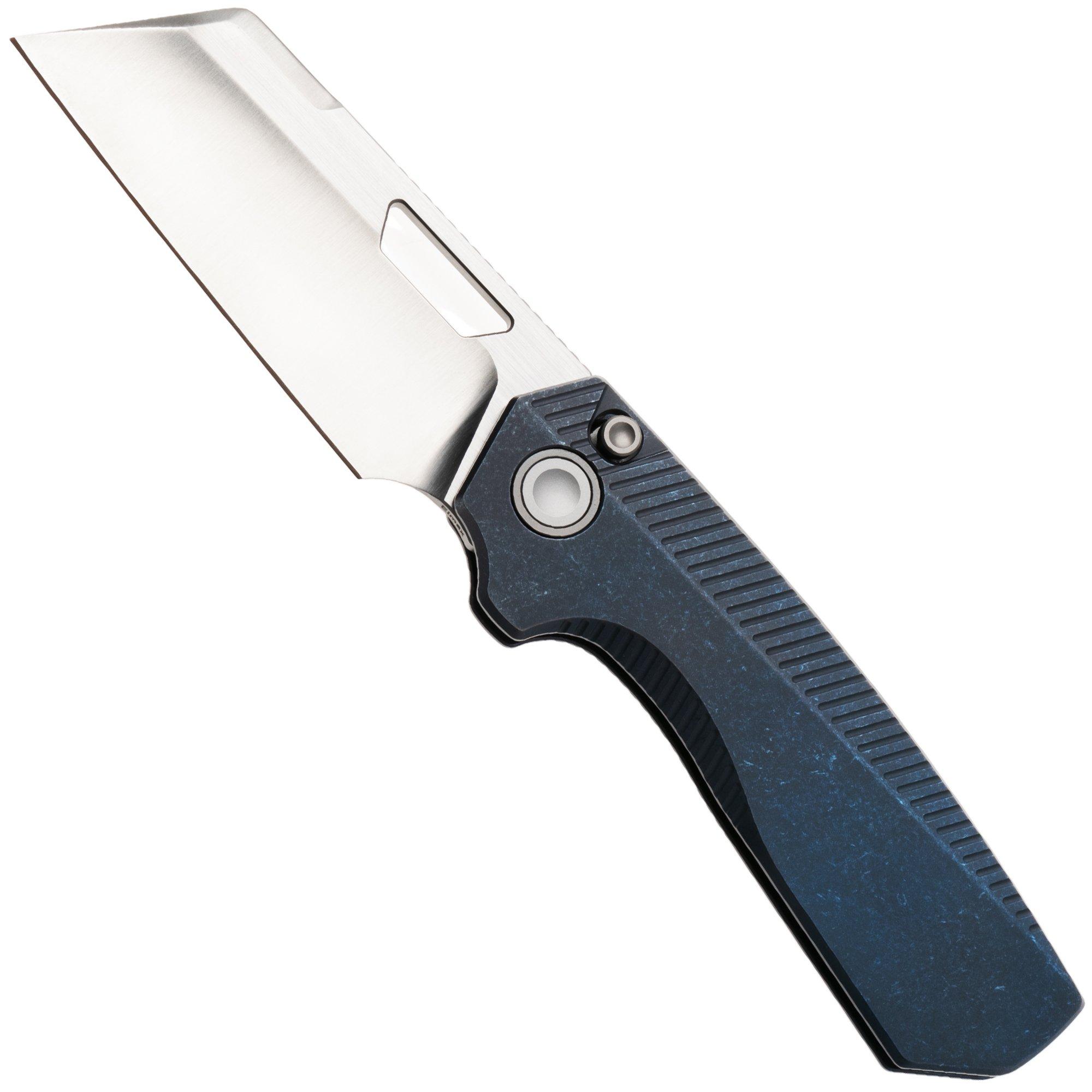Vosteed Nip-L A4202 Satin Elmax, Blue Titanium, zakmes, Divo Knives design