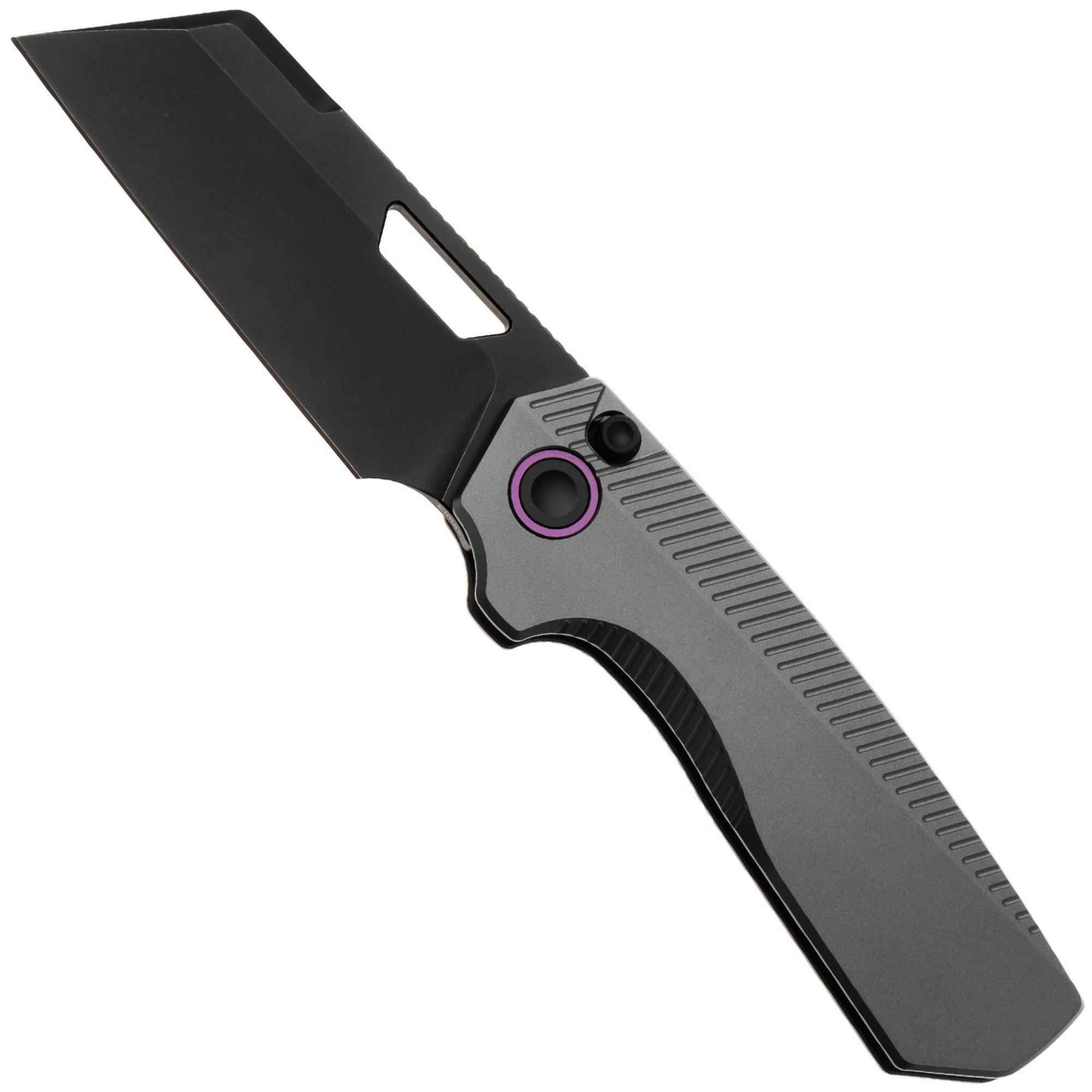 Vosteed Nip-L A4203 Blackwashed Elmax, Dim Gray Titanium, Taschenmesser, Divo Knives Design